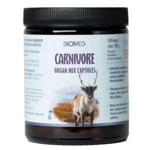 Черен дроб, бъбрек и сърце от финландски северен елен - (Лиофилизиран комплекс), 120 капсули