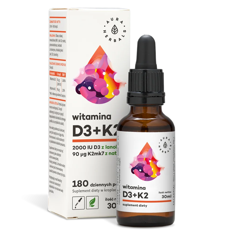 Кости и зъби - Витамин D3 + K2, 30 ml капки