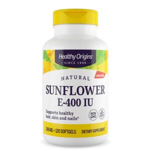 Витамин Е (от слънчоглед) – Здрава имунна система, антиоксидантна защита и сърдечна функция, 400 IU (268 mg), 120 капсули