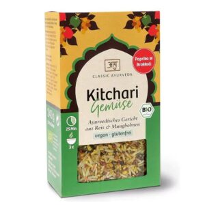 Кичари – аюрведично ястие с боб мунг и ориз басмати - Плюс броколи, паприка и подправки, 240 g, БИО