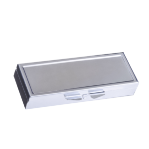 Правоъгълна метална кутия за лекарства с 6 отделения и огледало