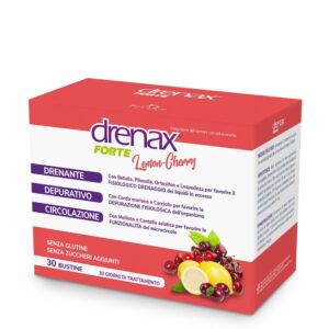Диуретична детокс формула - Дренакс - Drenax® с бяла бреза, касис и миши уши, 30 сашета, с вкус на лимон и череша