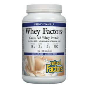 Суроватъчен протеин концентрат с вкус на ванилия - Whey Factors® Grass Fed Whey Protein, 1 kg прах
