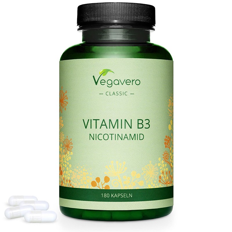 Витамин В3 (Никотинамид) - Vitamin B3 Nicotinamid, 180 капсули