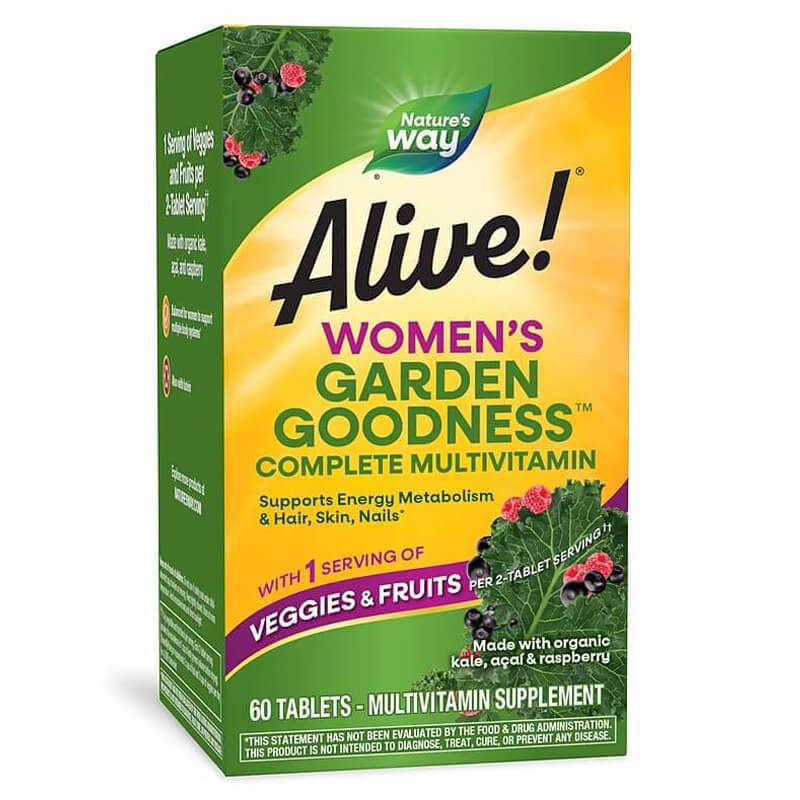 Мултивитамини за жени Алайв - Alive! Garden Goodness™ Women`s Multi-Vitamin, 60 таблетки