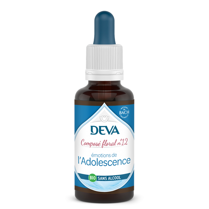 Балансиране на емоциите при младежи, флорални есенции, капки по метода на Бах № 12 (без алкохол), 30 ml