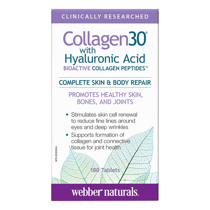 Collagen30® with Hyaluronic Acid / Колаген (биоактивни колагенови пептиди) с хиалуронова киселина, 180 таблетки