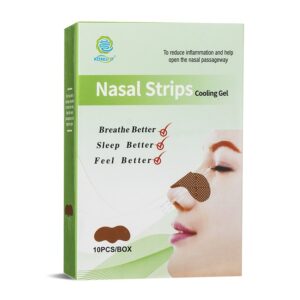 Назални ленти с охлаждащ гел – При запушен нос и затруднено дишане, 10 броя
