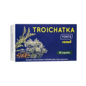 Troichatka Forte - Лен 800 mg + Ким 400 mg + Карамфил 200 mg – Чревен комфорт и храносмилателен баланс, 60 капсули