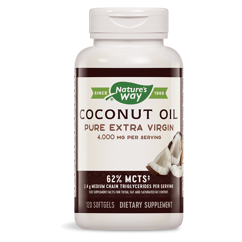 Кокосово масло оргáник - 62% MCT - Енергия, метаболизъм и сърдечно-съдово здраве, 1000 mg, 120 софтгел капсули