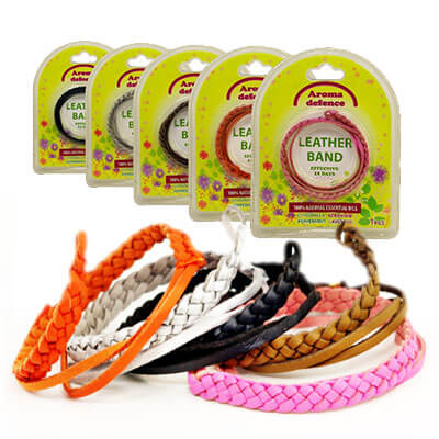 Кожена гривна "Aroma defence" - Репелент с аромат на цитронела, 1 бр./оп.