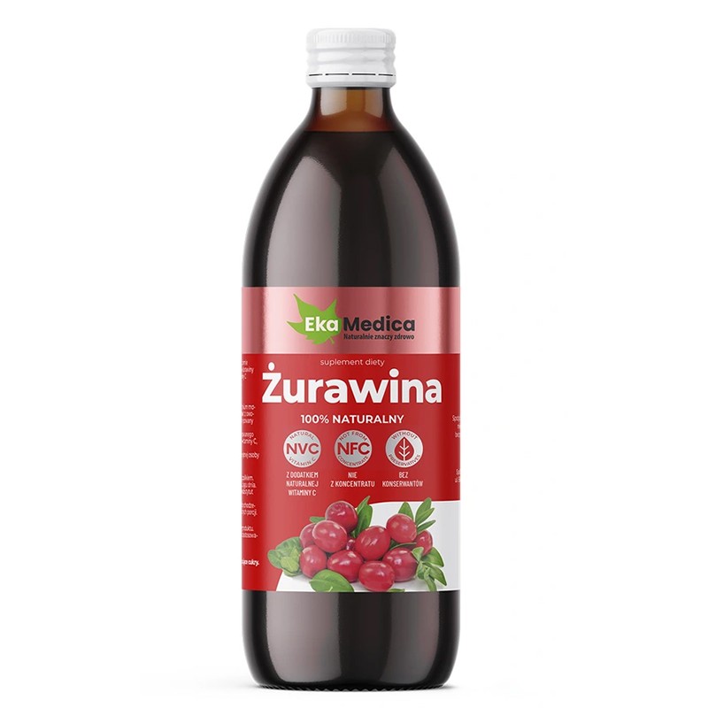 Сок от червени боровинки с каму-каму и натурален вит. С - Уринарно здраве и имунитет, 500 ml, 10 или 20 дози
