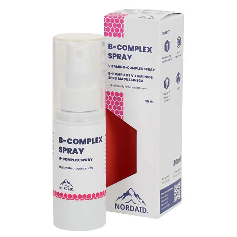 Нервна система - Витамин В-Комплекс спрей за уста с вкус на мента, 30 ml / 200 впръсквания