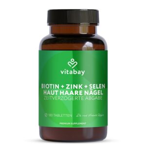 Биотин 10 000 µg + Цинк + Селен – Коса, кожа и нокти, 180 таблетки