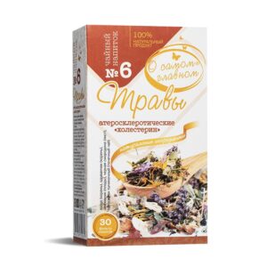 Билков чай при висок холестерол №6, 30 филтърни пакетчета